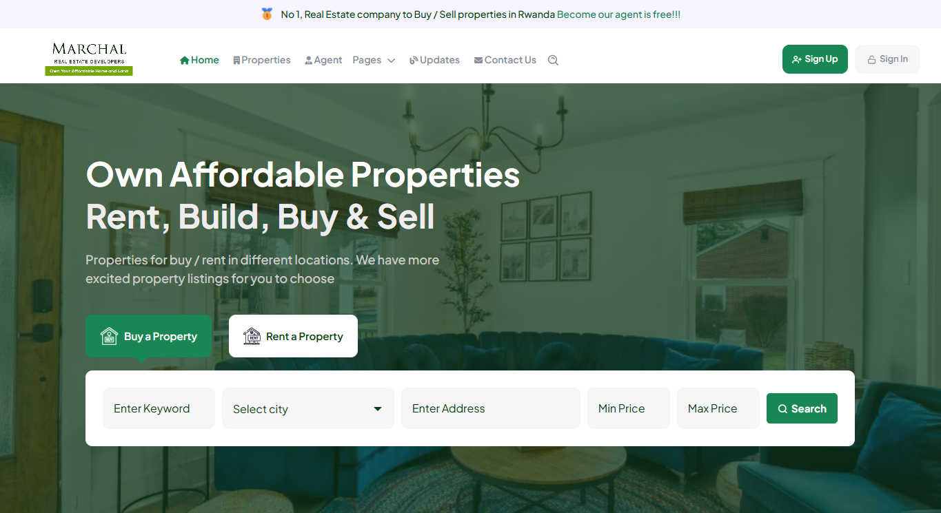 Screenshot of Marchal Real Estate